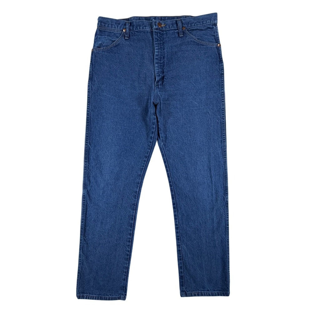 Wrangler 13MWZ Mens 35x32 Cowboy Cut Original Fit Jeans Blue Denim Straight